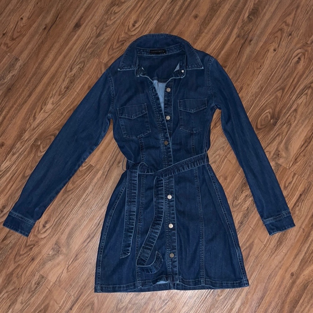 Collar dark denim dress XS 👗